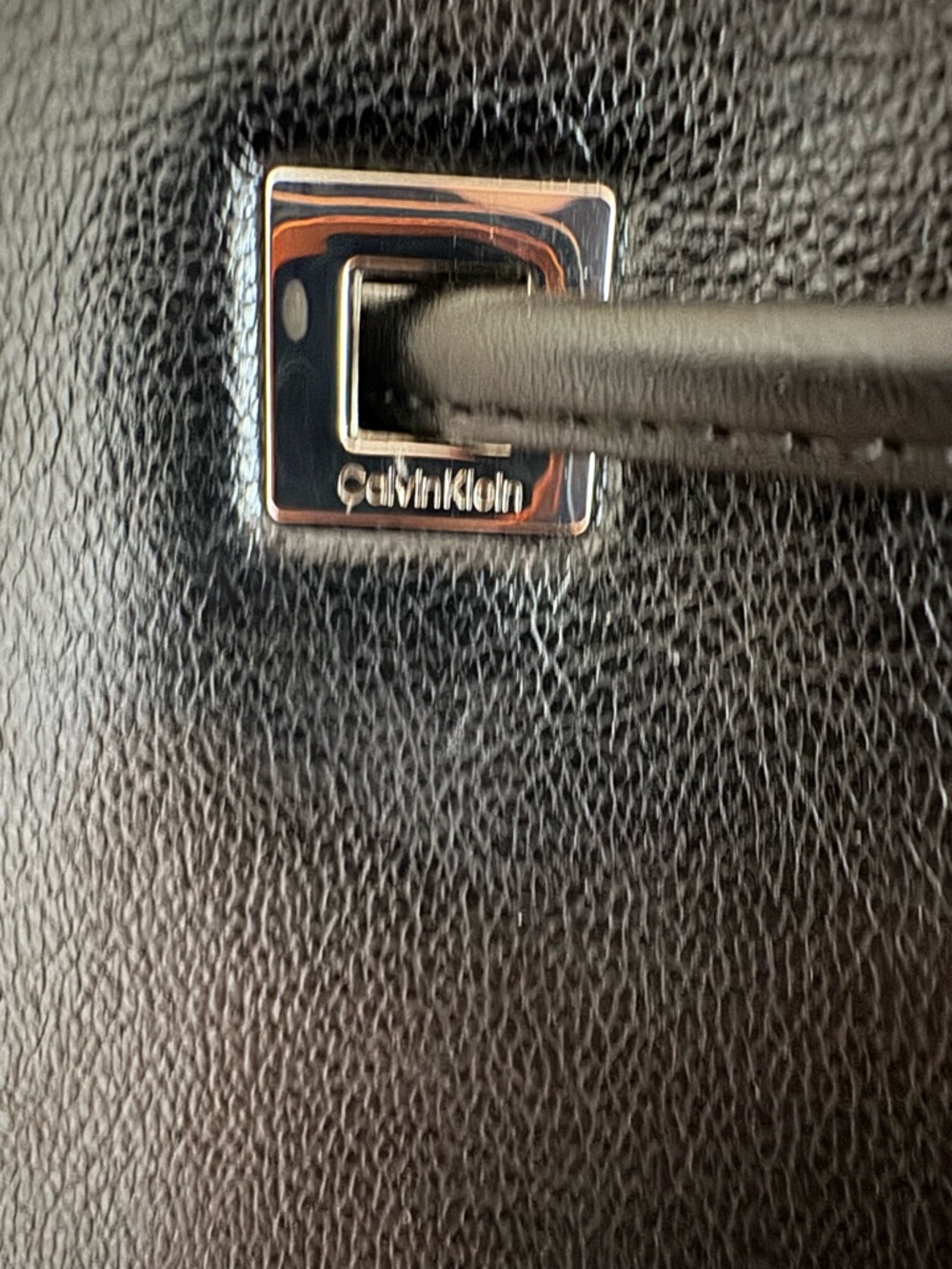 Calvin Klein Ash Drawstring Bucket Crossbody Bag in Black with Silver Hardware - Picture 9 of 13